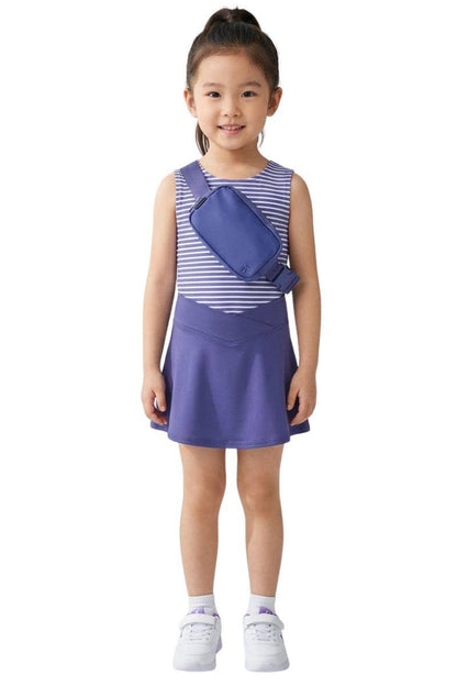 Little Girls Tank, Crossover Skort & Fanny Bag Set | 3-Piece Boutique Outfit