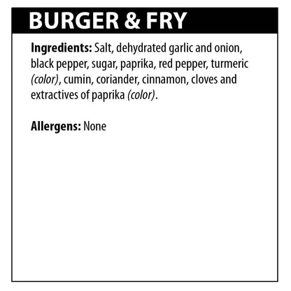 “Burger & Fry seasoning blend”

“Savory spice mix with paprika, garlic, herbs”

“All-purpose seasoning for burgers and fries – B7 Boutique”