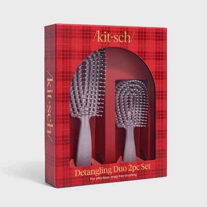Kitsch Detangling Duo 2-Piece Hair Brush Set | Soft Violet