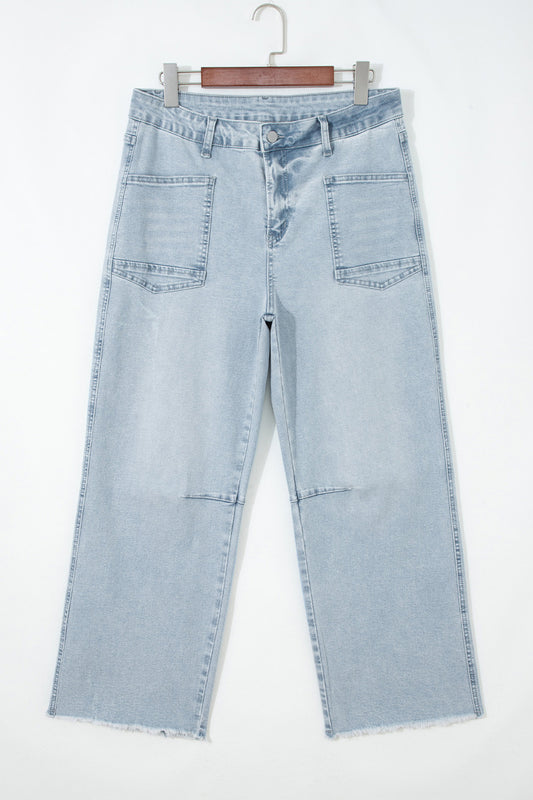 ~PREORDER ~ Frayed Cropped Straight Jeans ~PREORDER ~