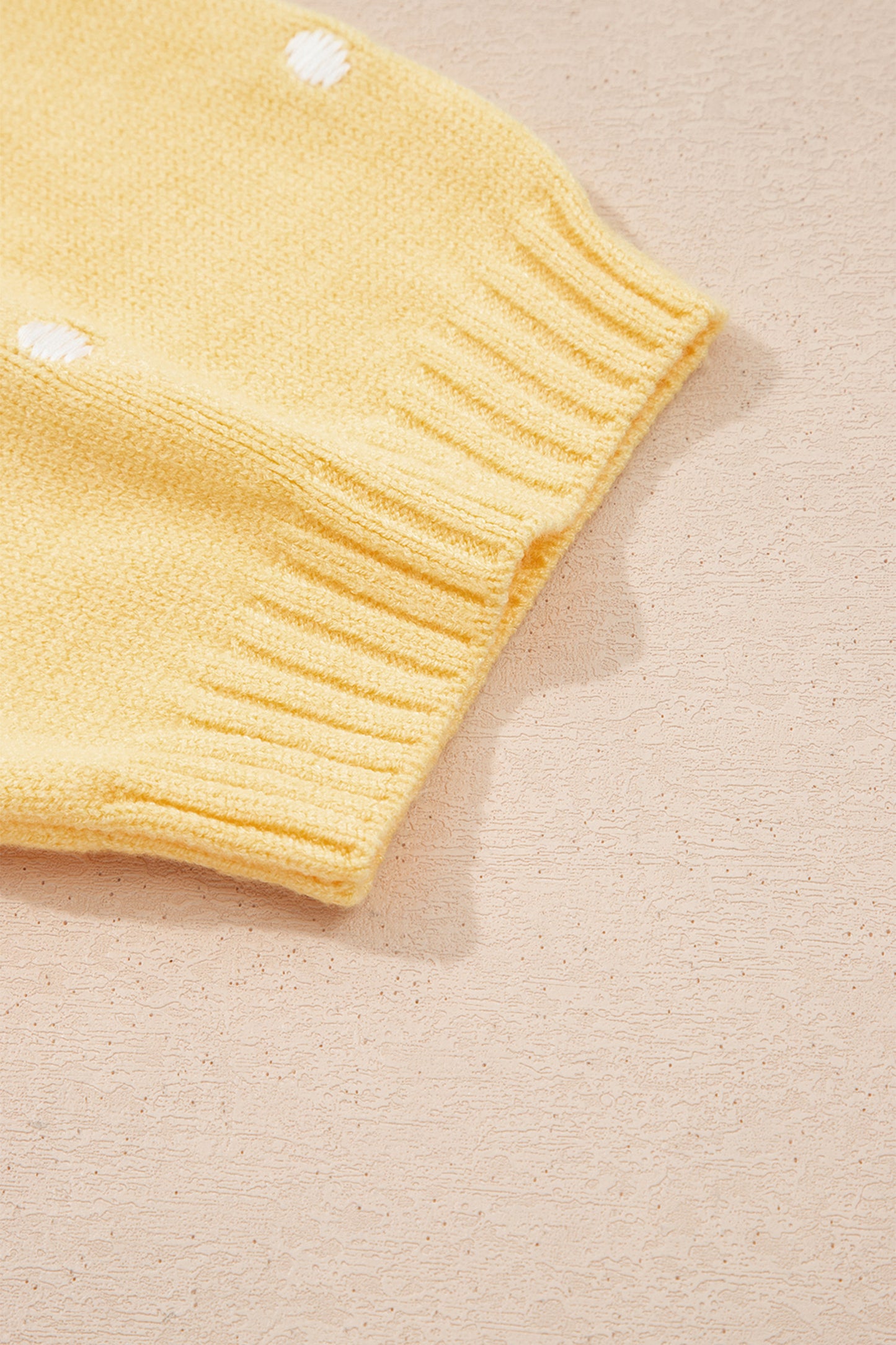 Sunshine Dot Short Sleeve Sweater | Yellow Polka Dot Knit Top