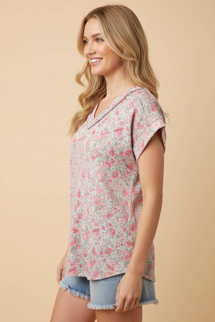 Mint To Bloom Floral Dolman Top