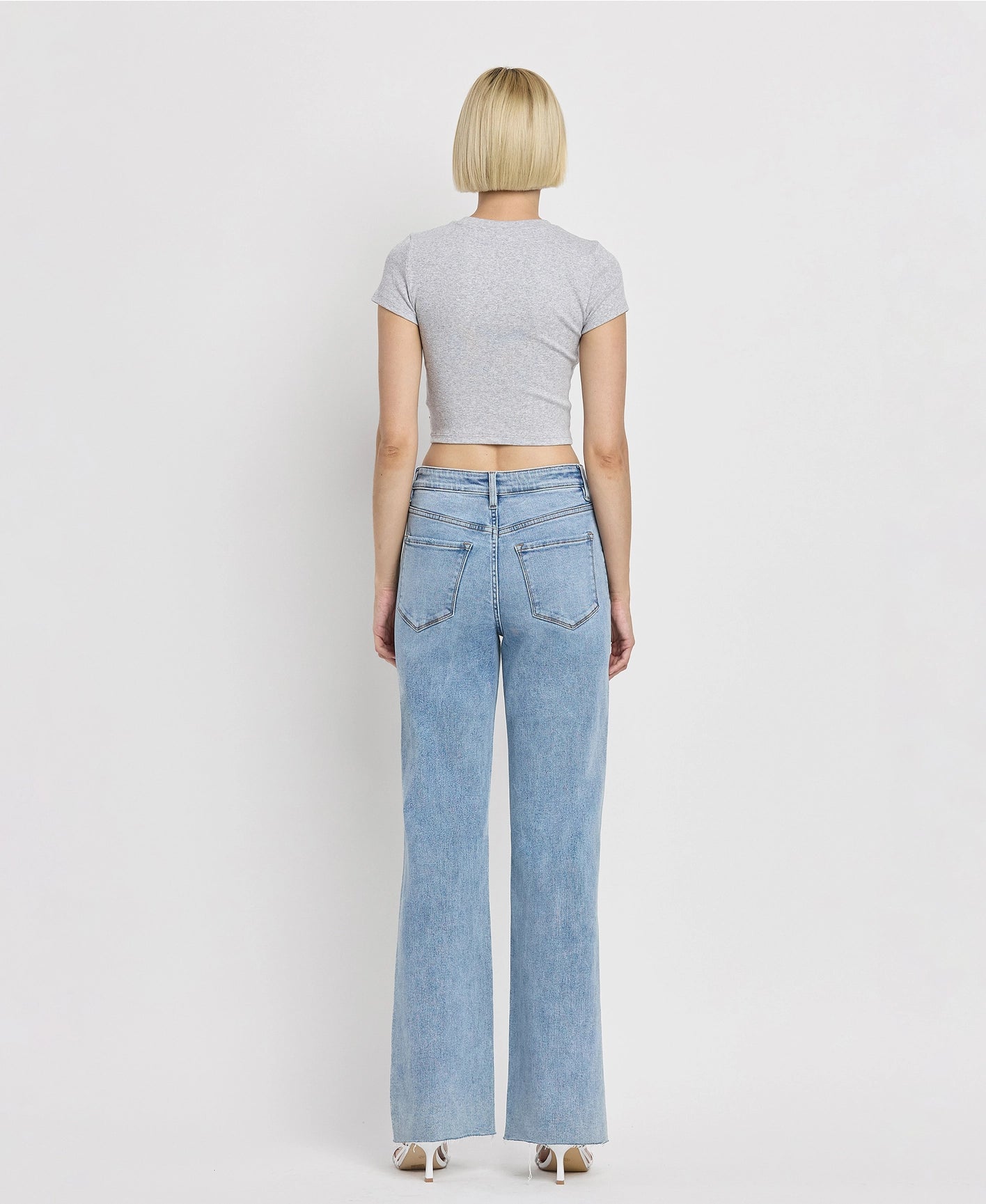 90'S VINTAGE SUPER HIGH RISE FLARE JEANS Vervet