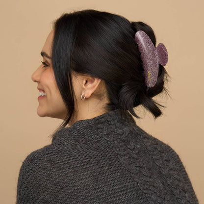 Kitsch Holiday Pink Glitter Claw Clip