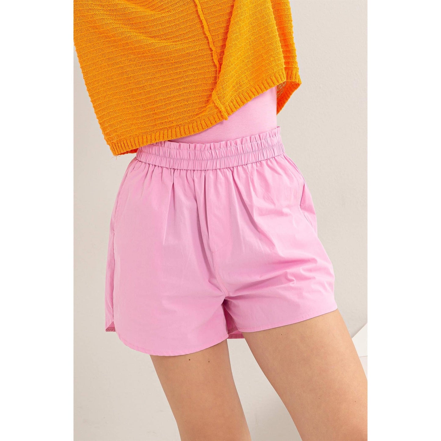 Easy Days Poplin High Waist Shorts by Double Zero