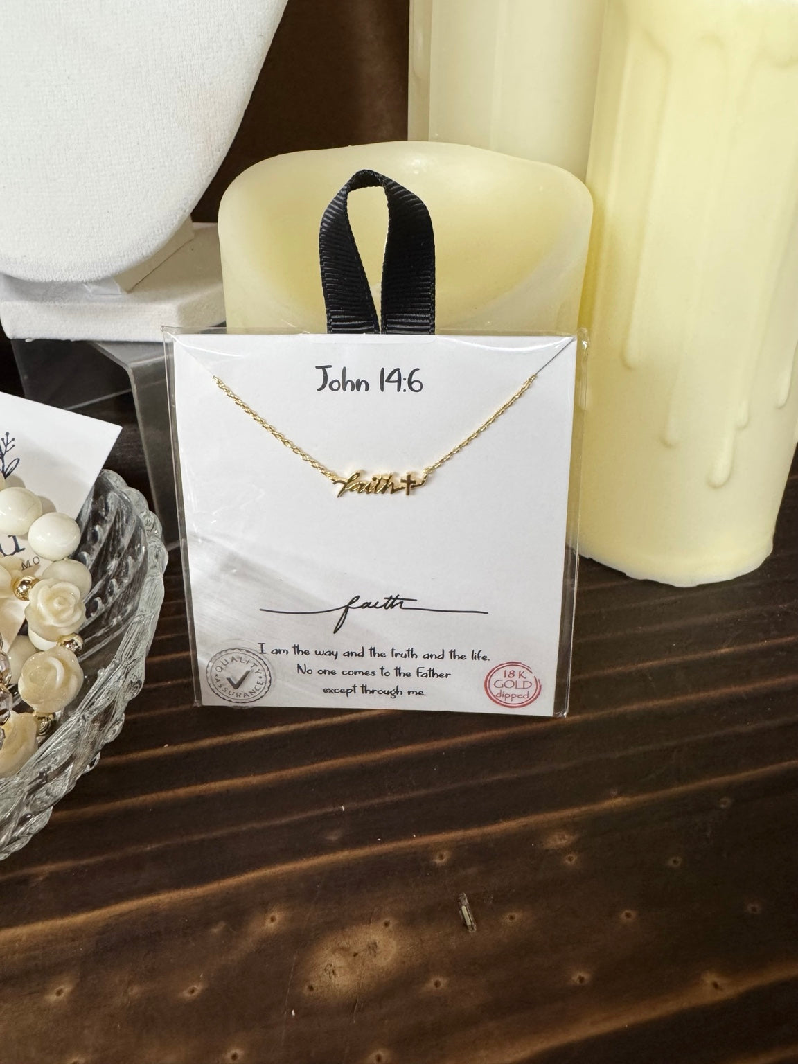 John 14:6 Faith Necklace | Gold or Silver Faith Cross Pendant Necklace