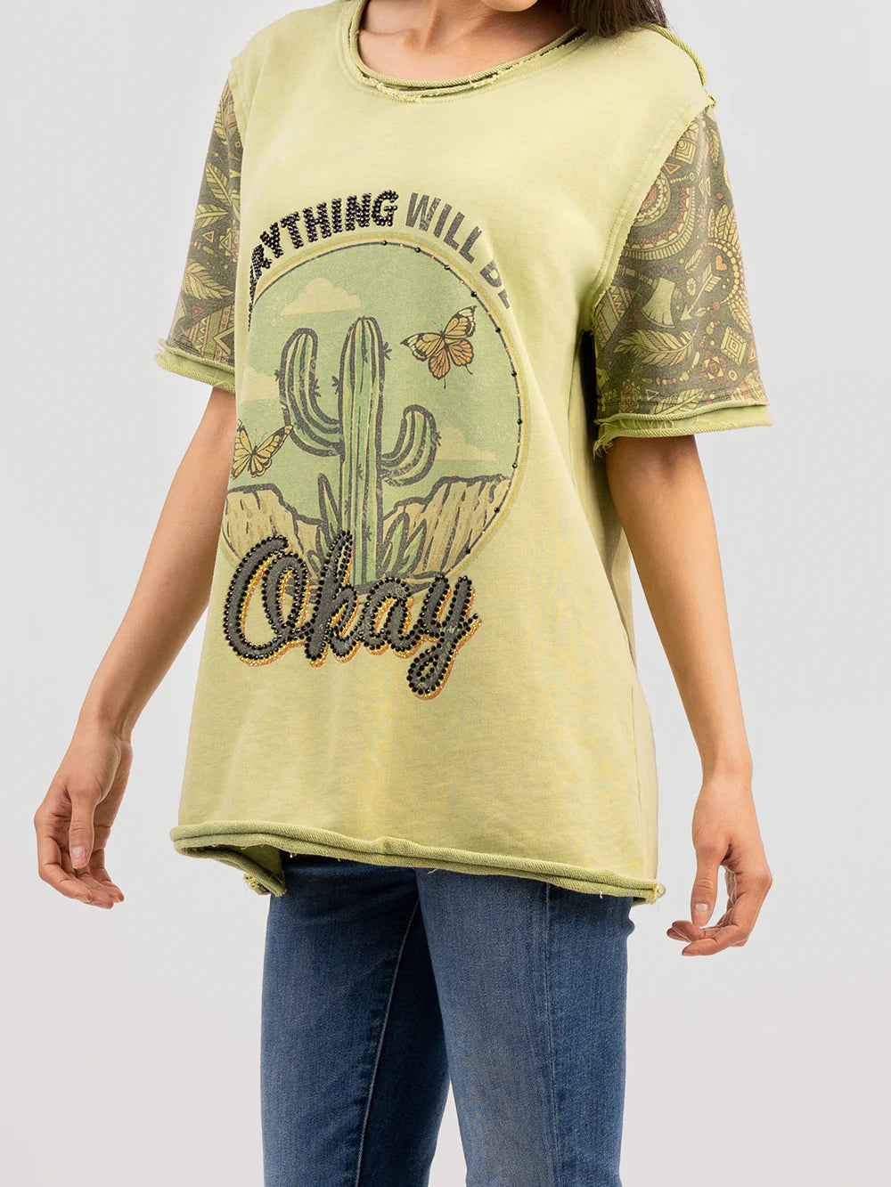 Delila Women Mineral Wash 'EVERYTHING WILL BE OKAY' Graphic Tee