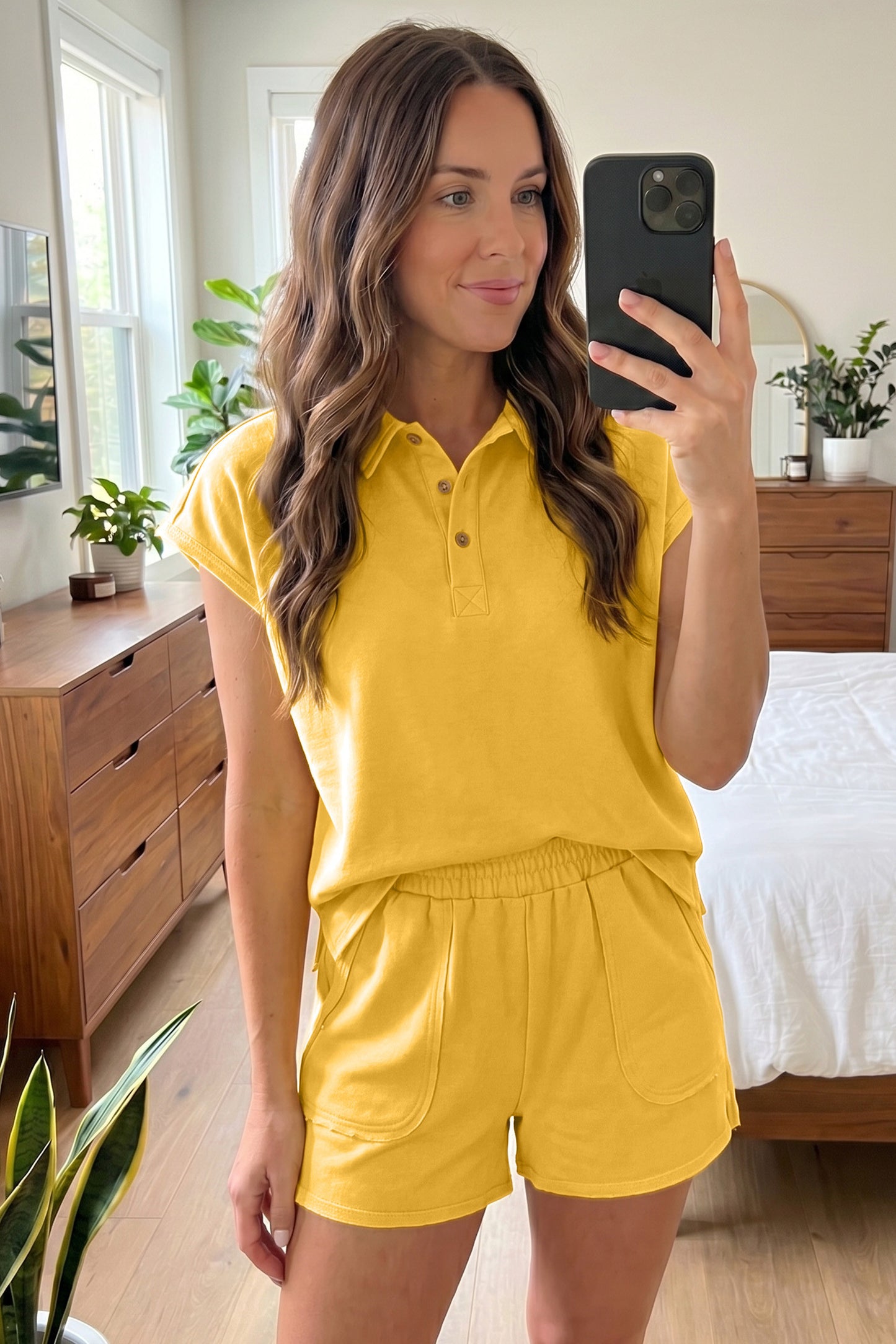 ~PREORDER ~ Loose Polo Tee & Elastic Waist Short Set ~PREORDER ~