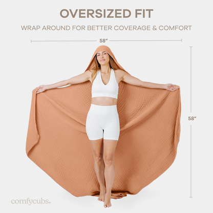 Adult Hooded Towel, Large Hoodie Blanket by Comfy Cubs