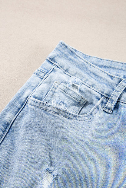 ~PREORDER ~ Beau Blue Light Wash Distressed Straight Jeans ~PREORDER ~