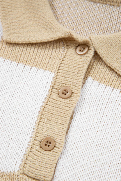 ~PREORDER~ Check Me Out Light French Beige Checkered Polo Sweater ~PREORDER~