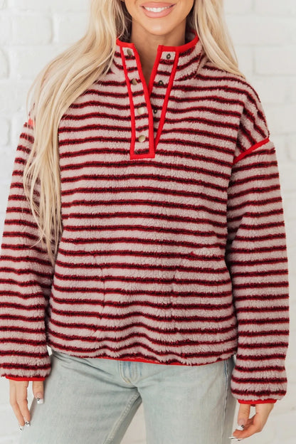 ~PREORDER~ Peppermint Cozy Striped Sherpa Pullover ~PREORDER~