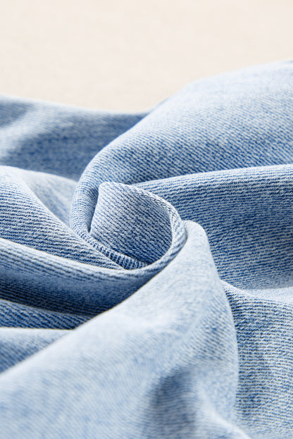 90s Vintage Light Wash Distressed Straight Leg Jeans