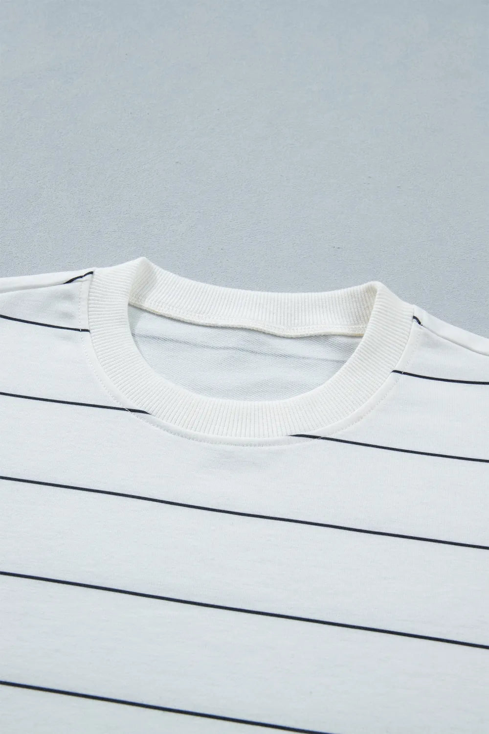 ~PREORDER~ White Stripe Tee & Drawstring Shorts Set ~PREORDER~