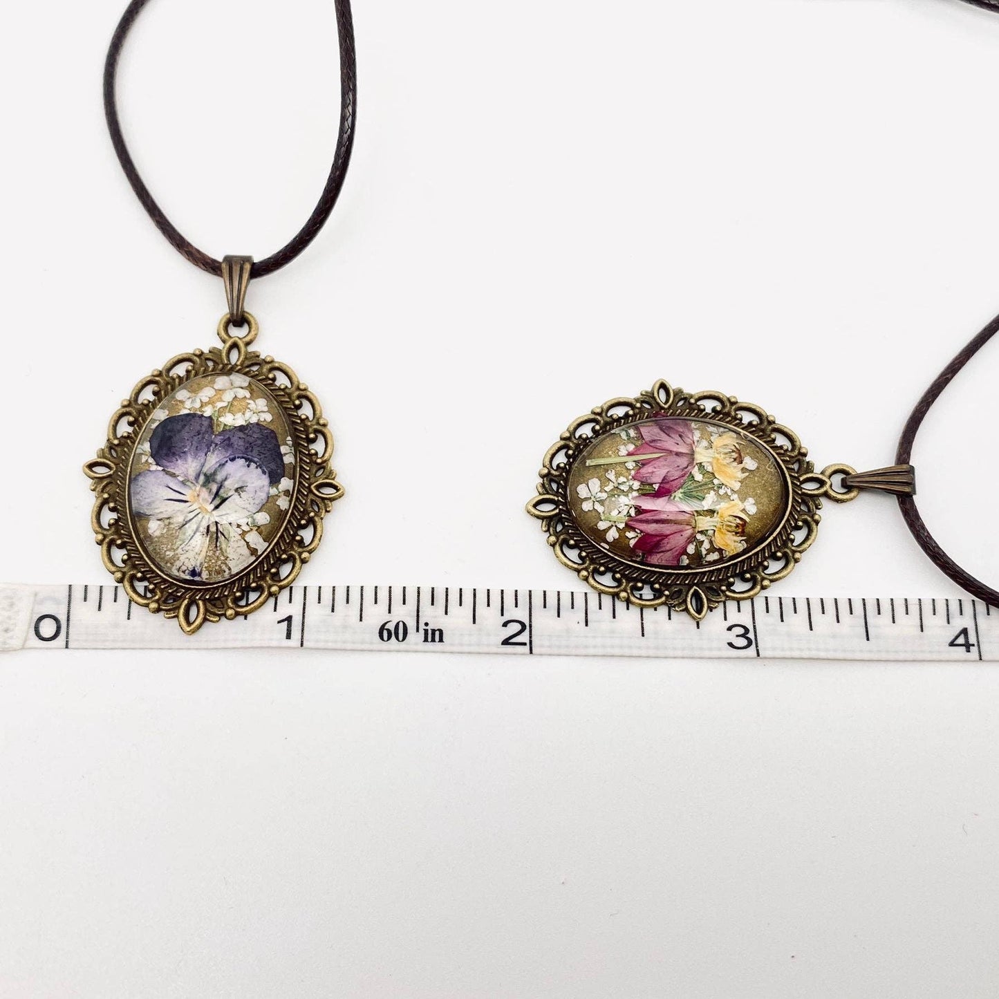 Palace Style Dried Flowers Floral Vintage Charm Necklace-PDF