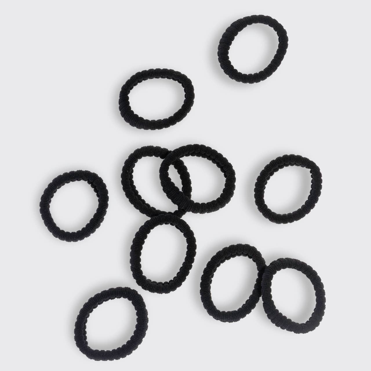 Recycled Fabric Ribbed Hair Elastics 10pc Set - Black by kitsch