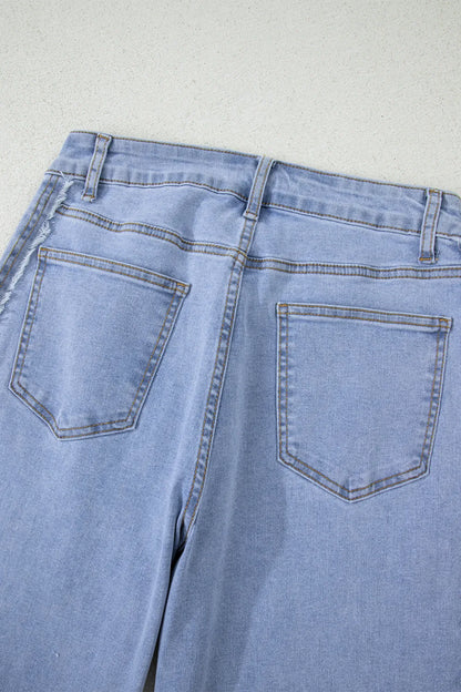 ~PREORDER~ Side Hustle Frayed Panel Wide Leg Jeans ~PREORDER~