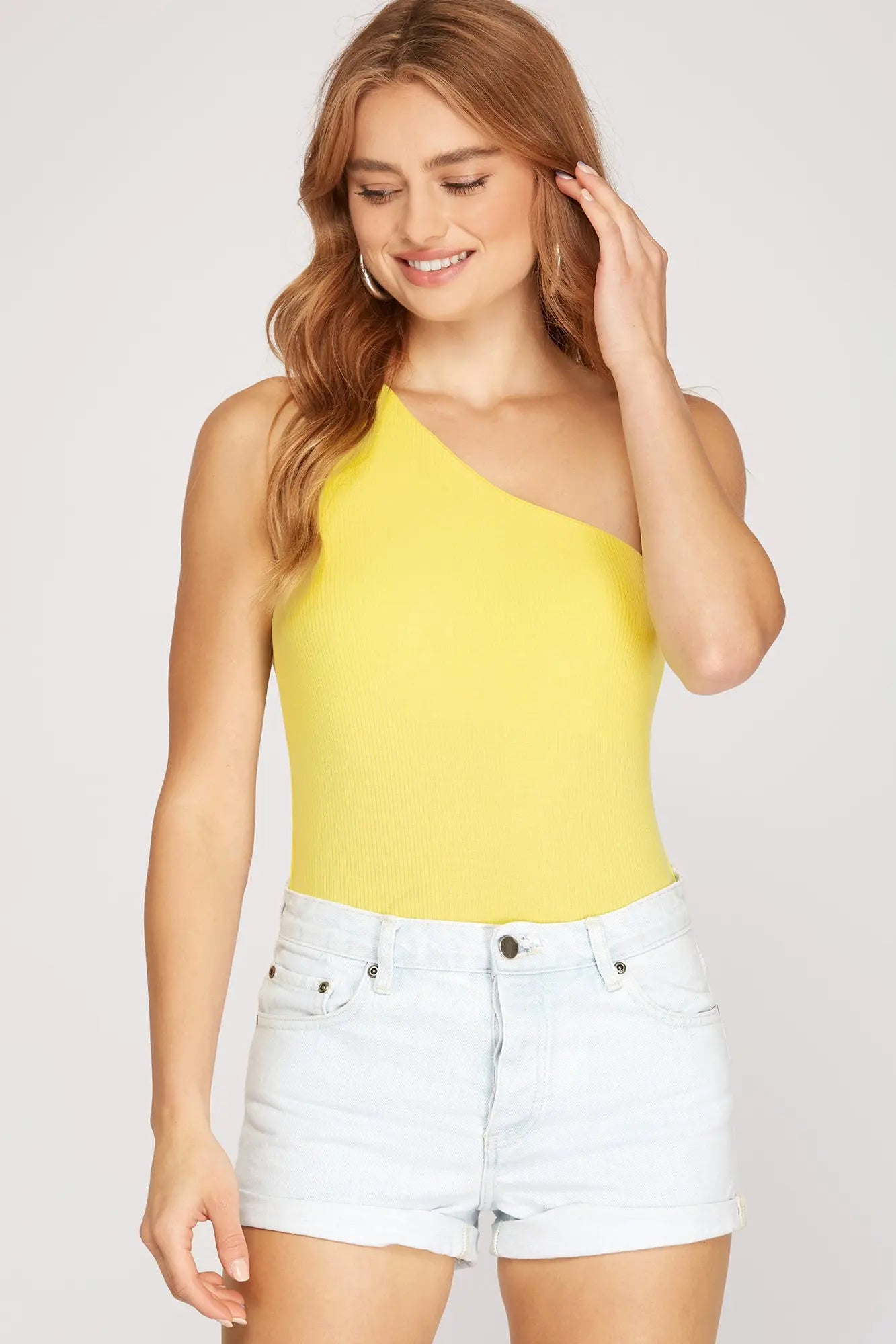 Golden Glow One-Shoulder Bodysuit