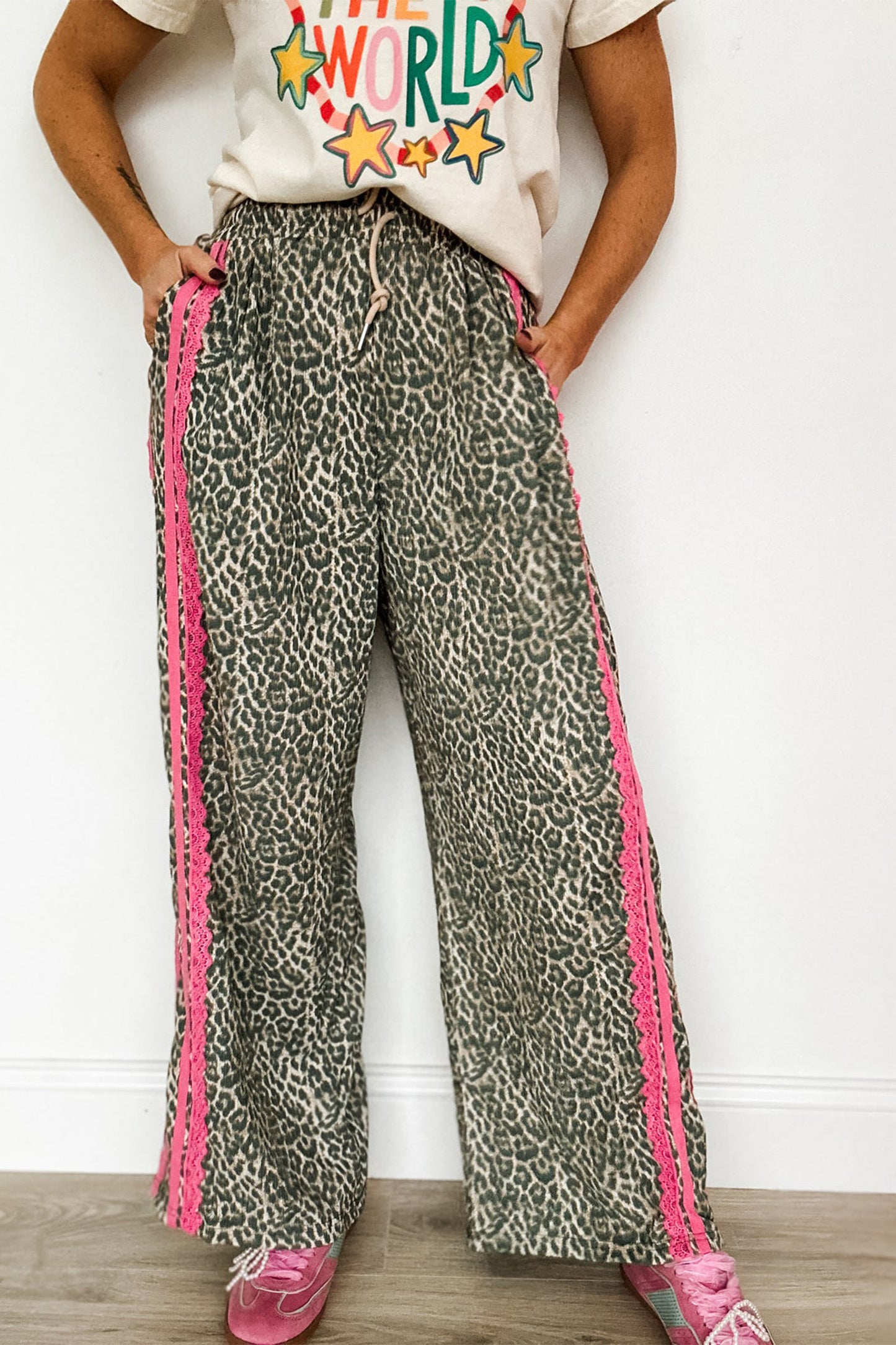 ~PREORDER ~ Brown Leopard Print Drawstring Pants ~PREORDER ~