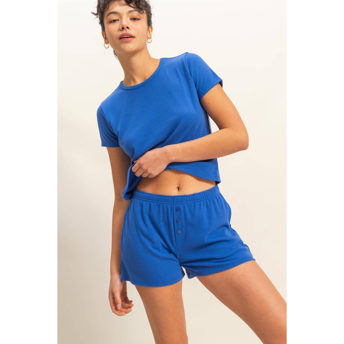 Easy Breeze Button Detail Flowy Shorts | High Waist Double Zero Shorts by Double Zero