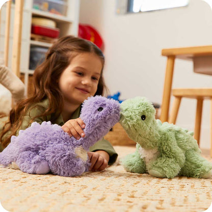 Purple Long Neck Dinosaur Warmies® Plush | Large 13” Microwavable Lavender Stuffed Animal