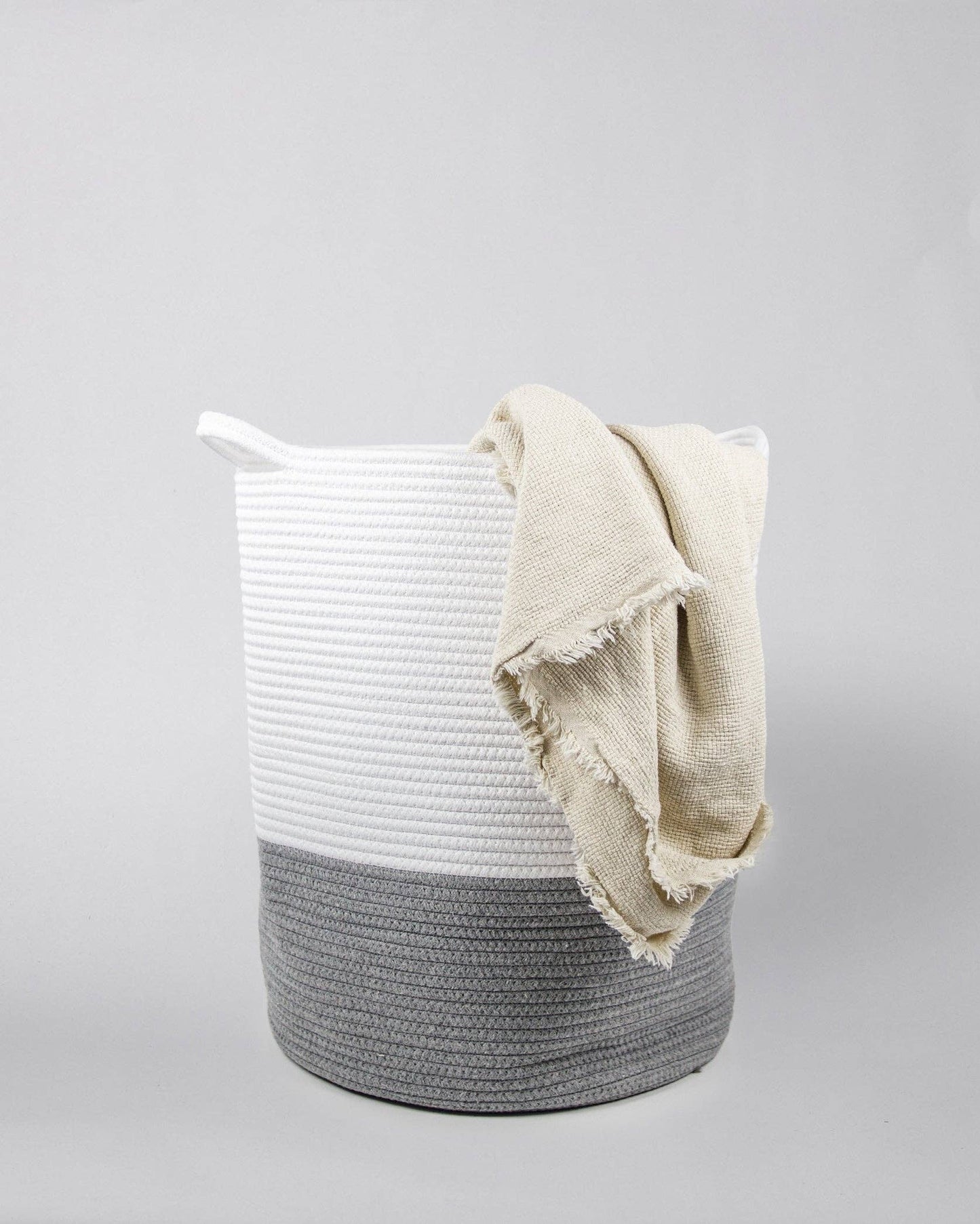 938 - Cotton Basket With Contrasting Handles