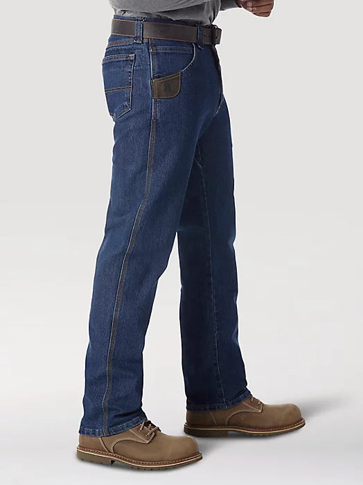 WRANGLER® RIGGS WORKWEAR® ADVANCED COMFORT FIVE POCKET JEAN IN MID STONE