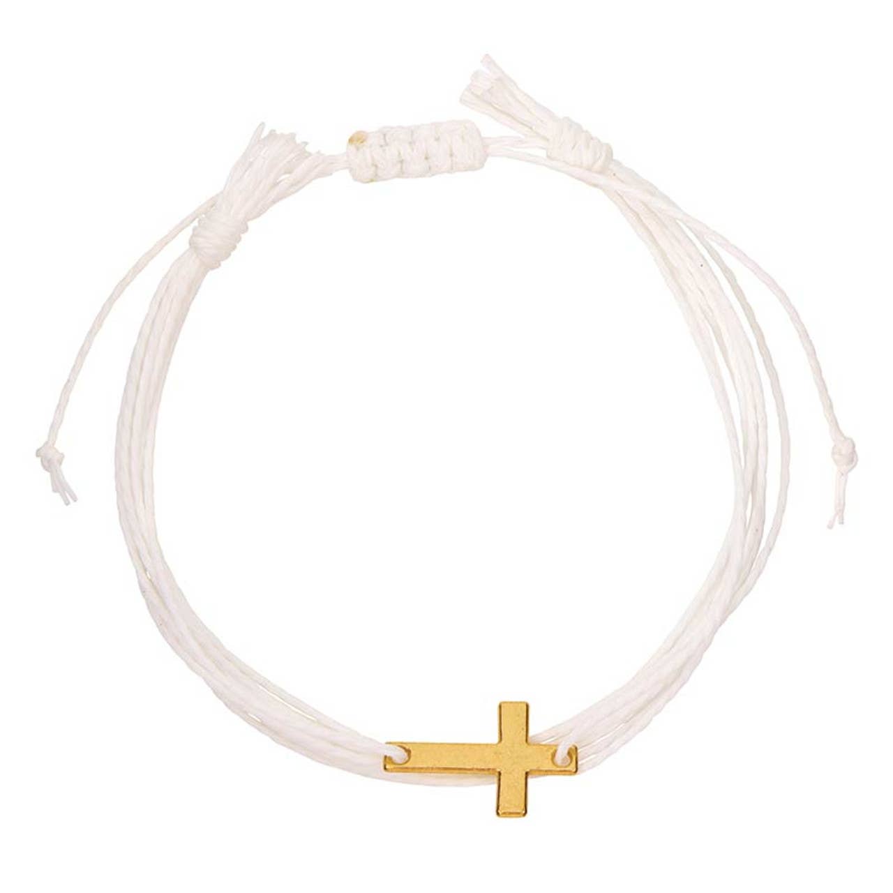 Faithful Findings Cross Woven Bracelet | Adjustable Multi-Color Faith Bracelet