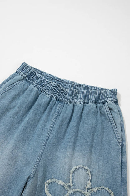 ~PREORDER~ Daisy Days Frayed Floral Wide Leg Jeans ~PREORDER~