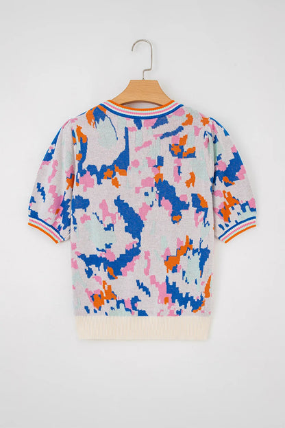 🎨 Color Splash Abstract Knit Sweater