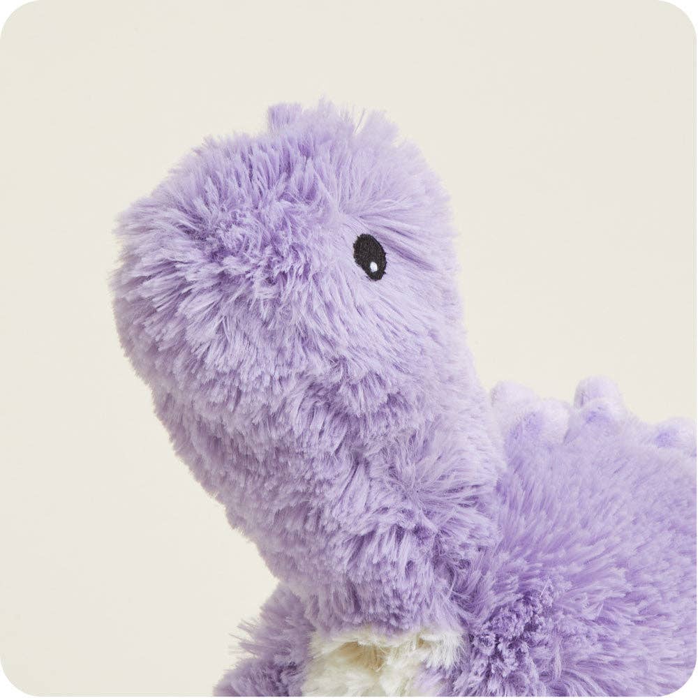 Purple Long Neck Dinosaur Warmies® Plush | Large 13” Microwavable Lavender Stuffed Animal