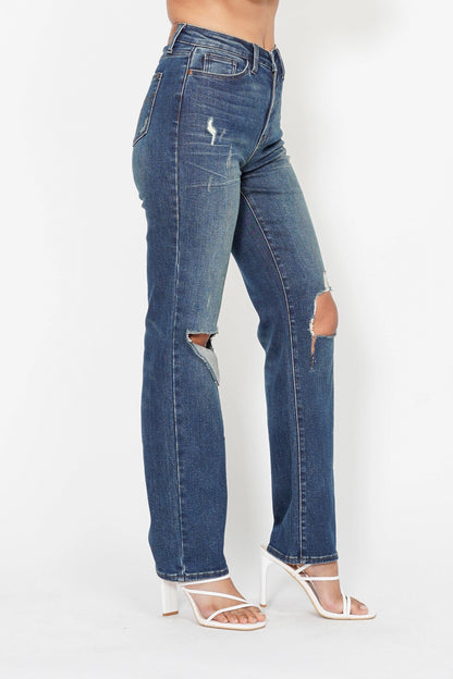 HW Ripped Knee Dad Jean – Judy Blue Jeans