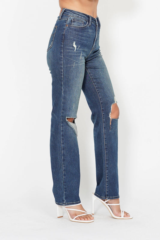 HW Ripped Knee Dad Jean – Judy Blue Jeans