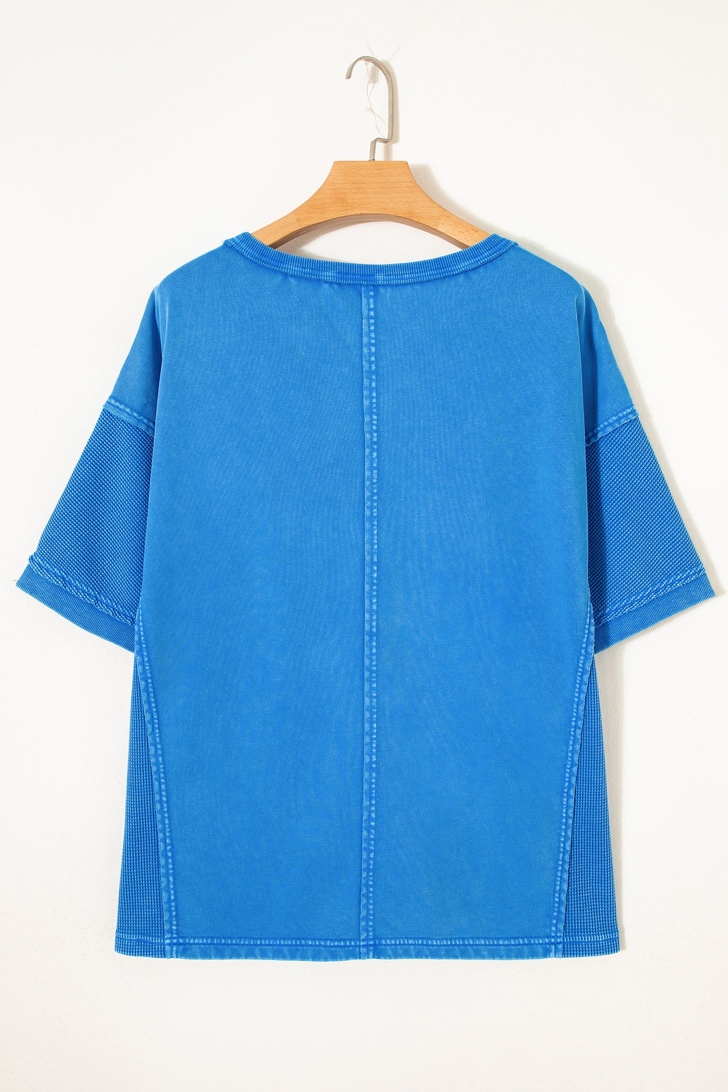 ~PREORDER ~ Blue Mineral Wash Star Mesh Patchwork Oversize Tee ~PREORDER ~