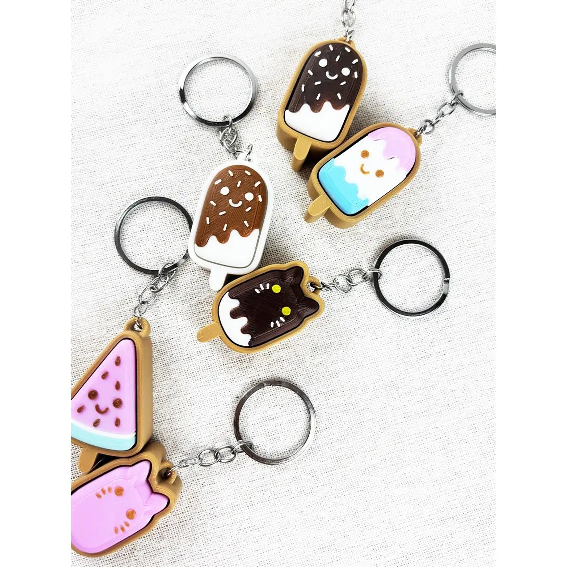 Popsicle Clicker Keychain | Cute Ice Cream Fidget Keychain