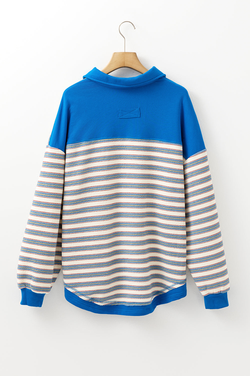 Buttoned V‑Neck Collared Drop‑Shoulder Top – Easy Chic, Effortless Style