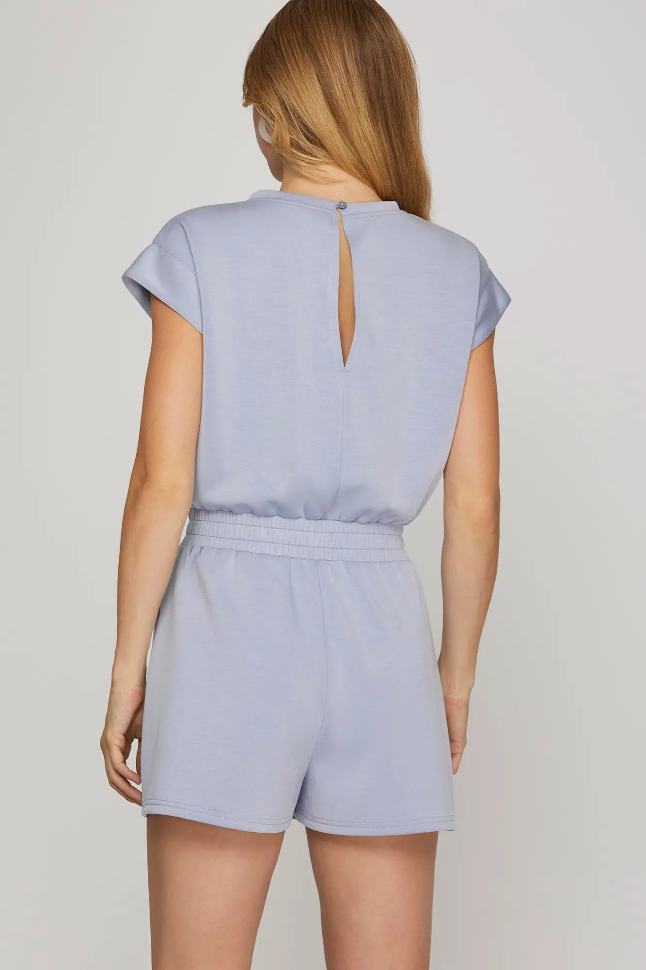 “Soft Focus” Drop-Shoulder Knit Romper