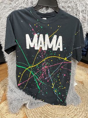 "MAMA" Splatter Paint Tee