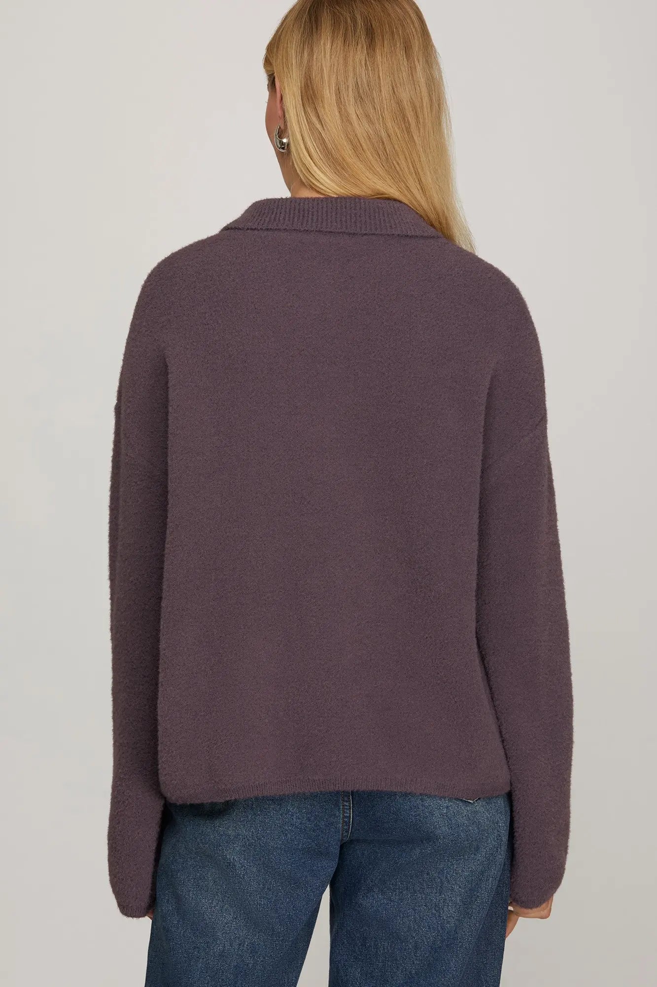 Cloud Soft Half-Zip Fuzzy Sweater