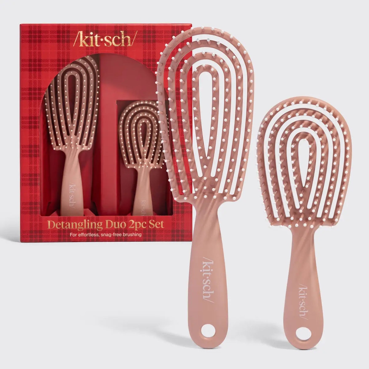Kitsch Detangling Duo 2-Piece Hair Brush Set | Terracotta