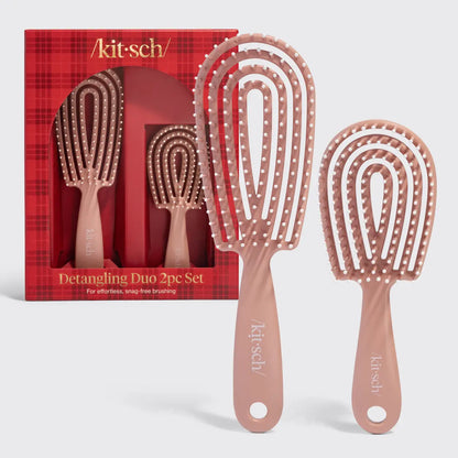 Kitsch Detangling Duo 2-Piece Hair Brush Set | Terracotta