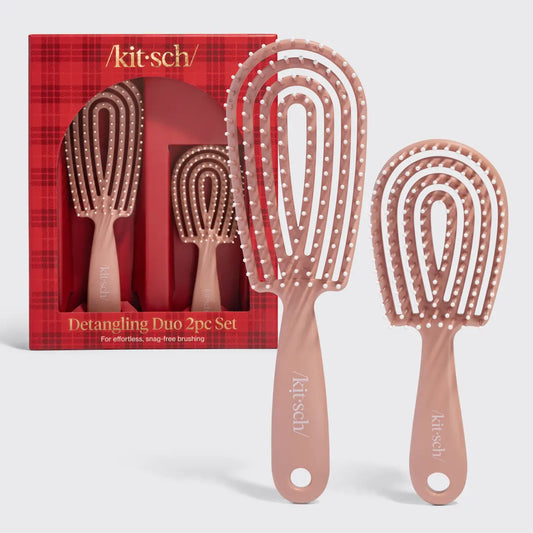 Kitsch Detangling Duo 2-Piece Hair Brush Set | Terracotta