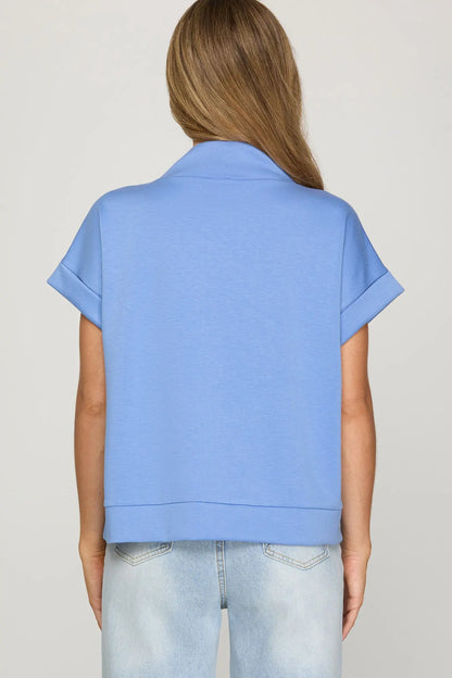 Zip Into Comfort | Short Sleeve Pullover Top
