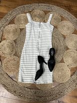 Full Zip Black and White Striped dress