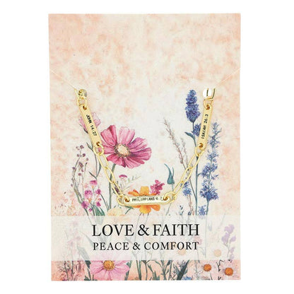 Love & Faith Gold Bracelet | Assorted Inspirational Faith Bracelet