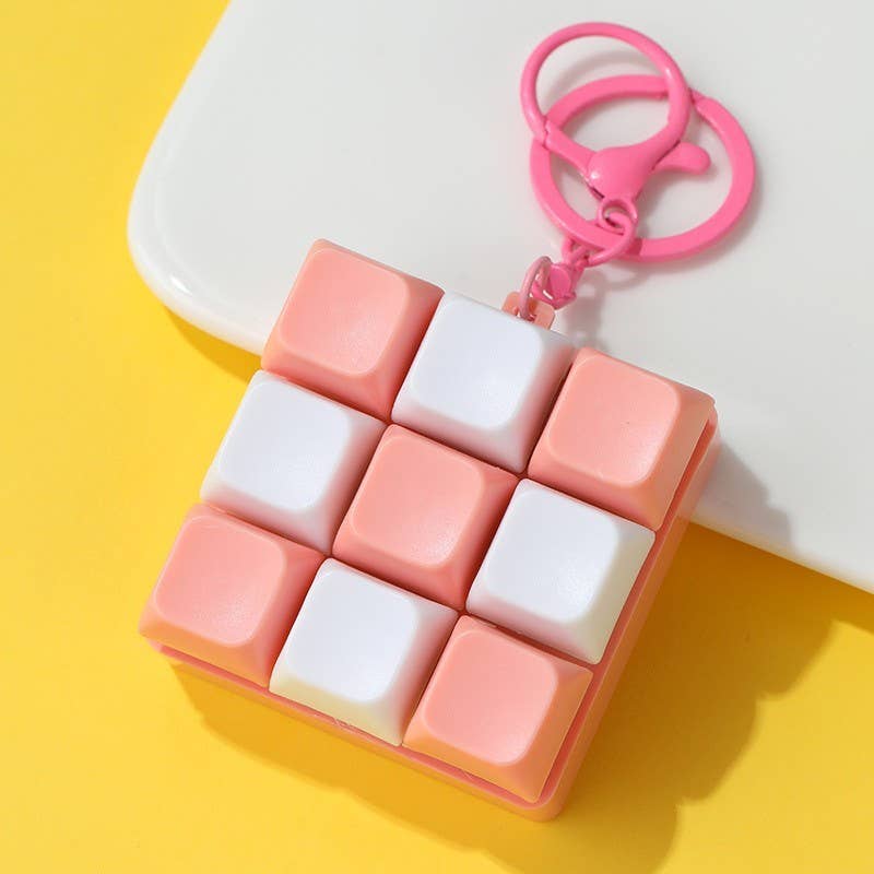 Clicky Cube Fidget Keychain | Mechanical Keyboard Sensory Toy