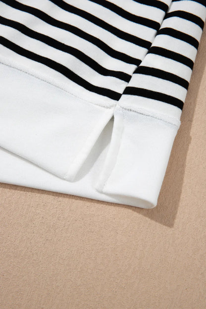 ~PREORDER~ Black & White Half-Zip Stripe Pullover ~PREORDER~