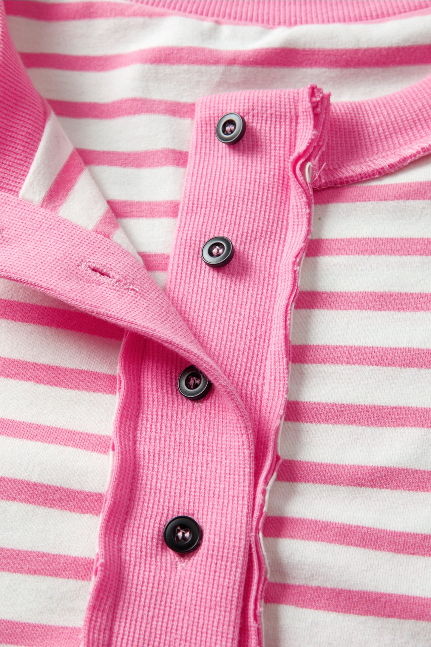 Pink Stripe Button Front High-Low Top 💗
