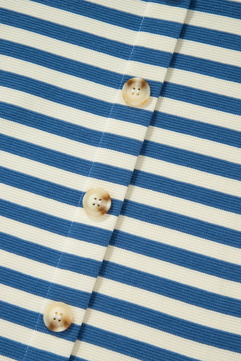 ~PREORDER~ Sky Blue Stripe Chest Pocket Button Back Notched V Neck Top ~PREORDER~