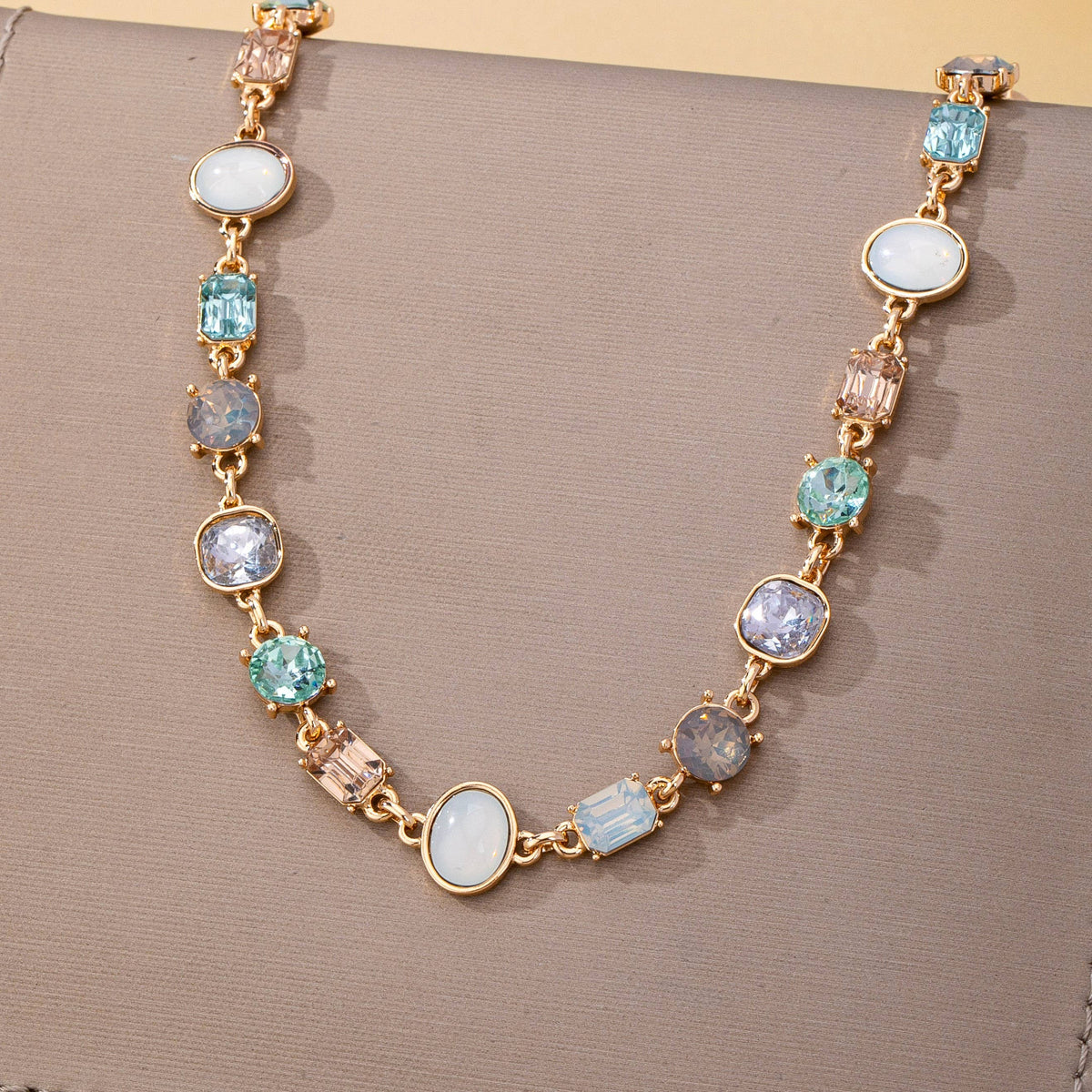 Opal Crush Necklace | Multi Gemstone Crystal Link Necklace